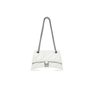 BALENCIAGA WOMEN'S CRUSH CHAIN BAG IN SMALL WHITE 716351210J09001 (24.9*15*7.9cm)